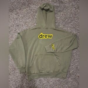 Drew House Jumper Mens M Olive Justin Bieber Hoodie Logo Sweater Hood Pocket